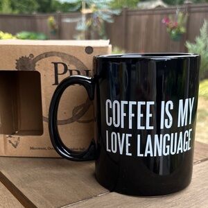 New in box Primitives by Kathy Black Mug - Coffee is My Love Language